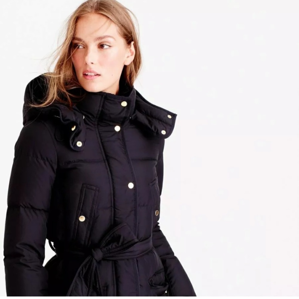 J. Crew Wintress Belted Down Puffer Coat Size XL